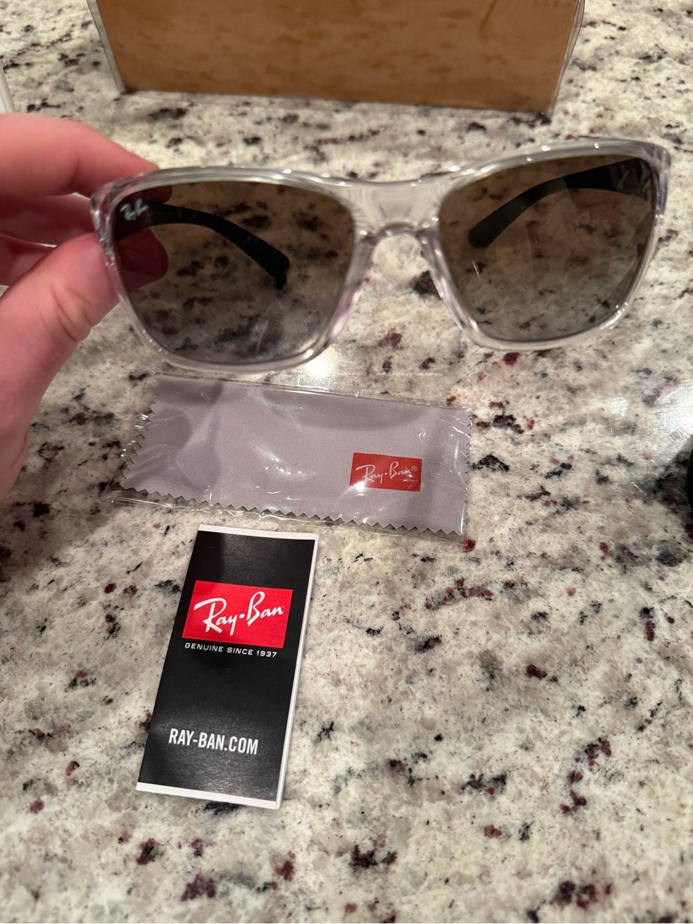 Ray-Ban RB4331 6477/7Z Wayfarer Clear Black Sunglasses - Picture 3 of 5